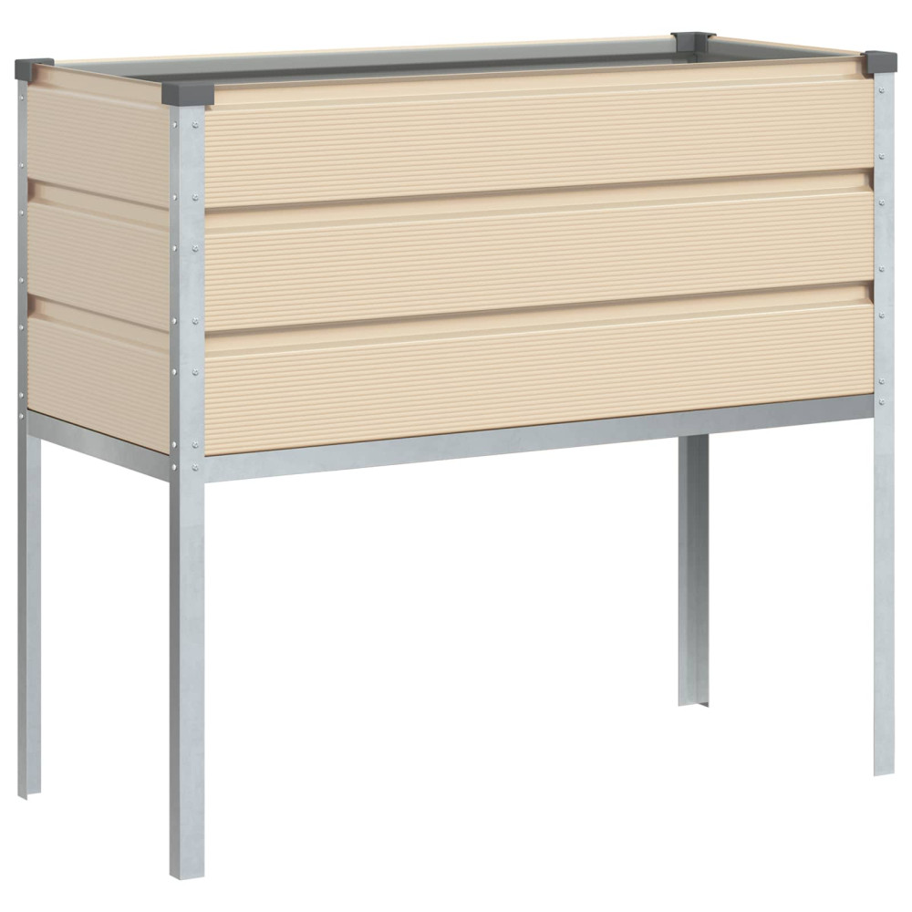 Produktbild för Planteringskärl Elfenben 100 x 45 x 90 cm Galvaniserat Stål