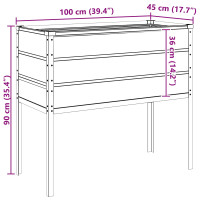 Produktbild för Planteringskärl Elfenben 100 x 45 x 90 cm Galvaniserat Stål