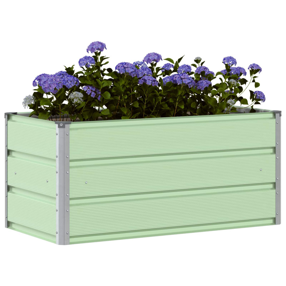 Produktbild för Planteringskärl Pastellgrön 100 x 50 x 45 cm Galvaniserat Stål