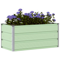 Produktbild för Planteringskärl Pastellgrön 100 x 50 x 45 cm Galvaniserat Stål