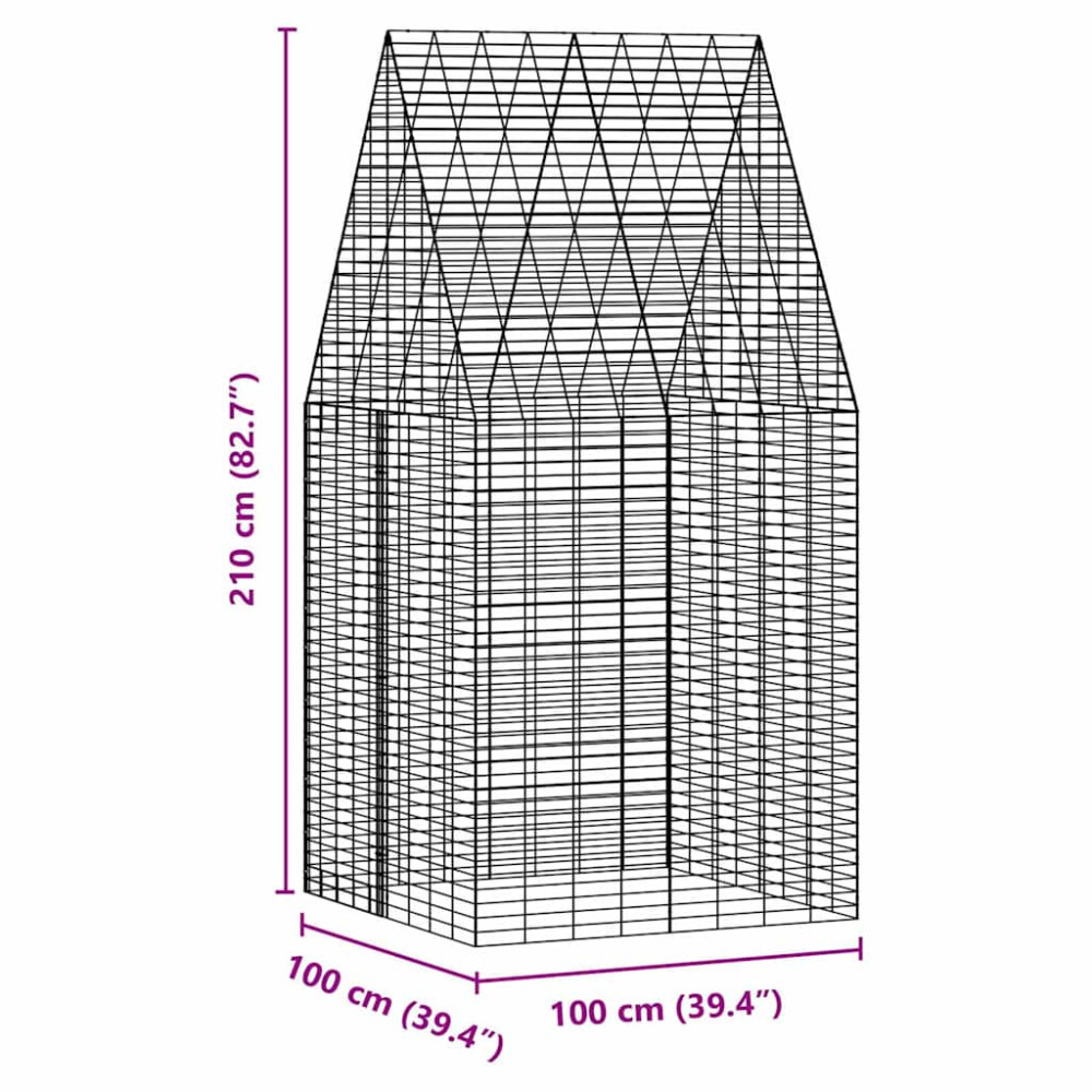 Produktbild för Kaninbur Silver 100 x 100 x 210 cm Galvaniserat Stål