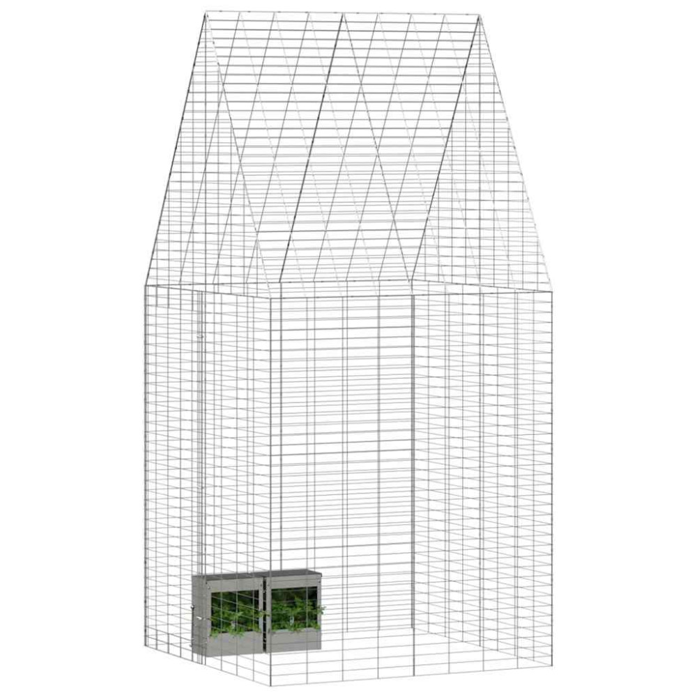 Produktbild för Kaninbur Silver 100 x 100 x 210 cm Galvaniserat Stål