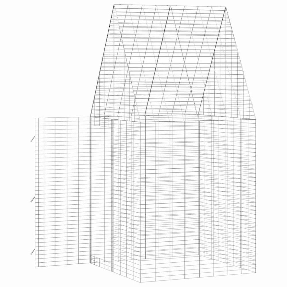 Produktbild för Kaninbur Silver 100 x 100 x 210 cm Galvaniserat Stål