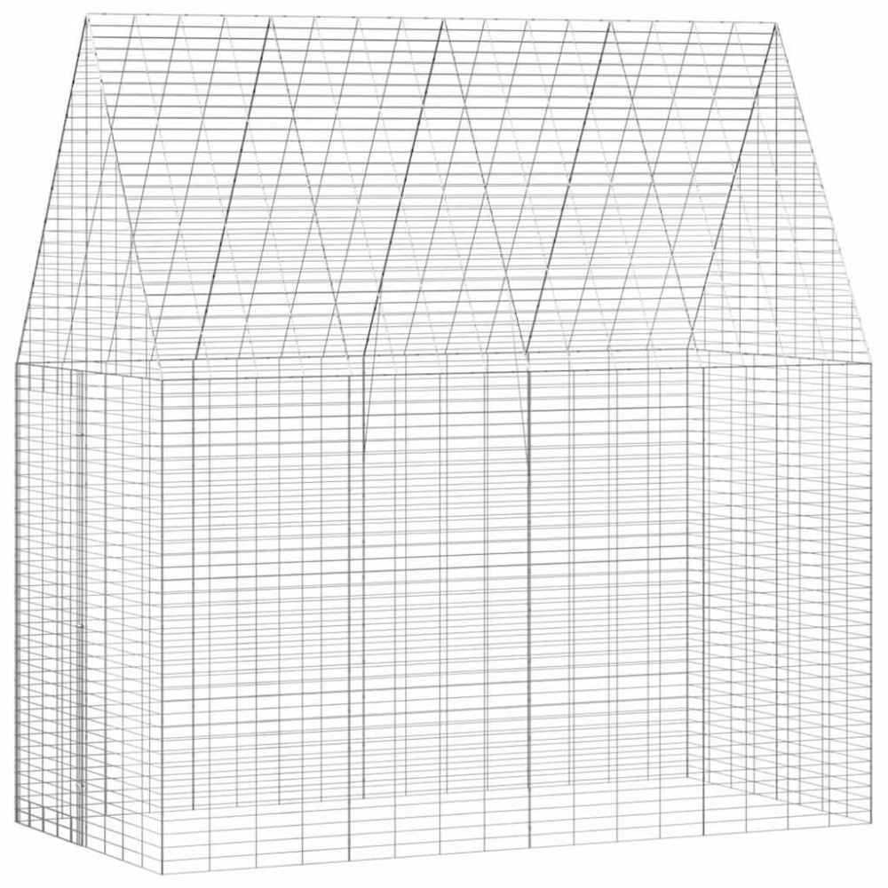 Produktbild för Kaninbur Silver 200 x 100 x 210 cm Galvaniserat Stål