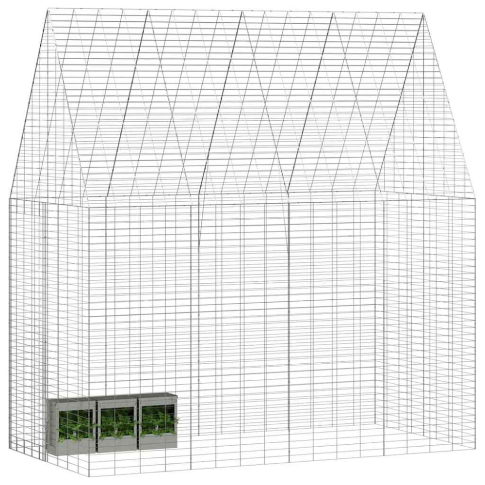 Produktbild för Kaninbur Silver 200 x 100 x 210 cm Galvaniserat Stål
