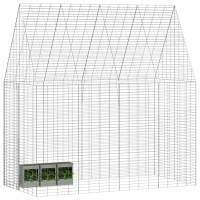 Produktbild för Kaninbur Silver 200 x 100 x 210 cm Galvaniserat Stål