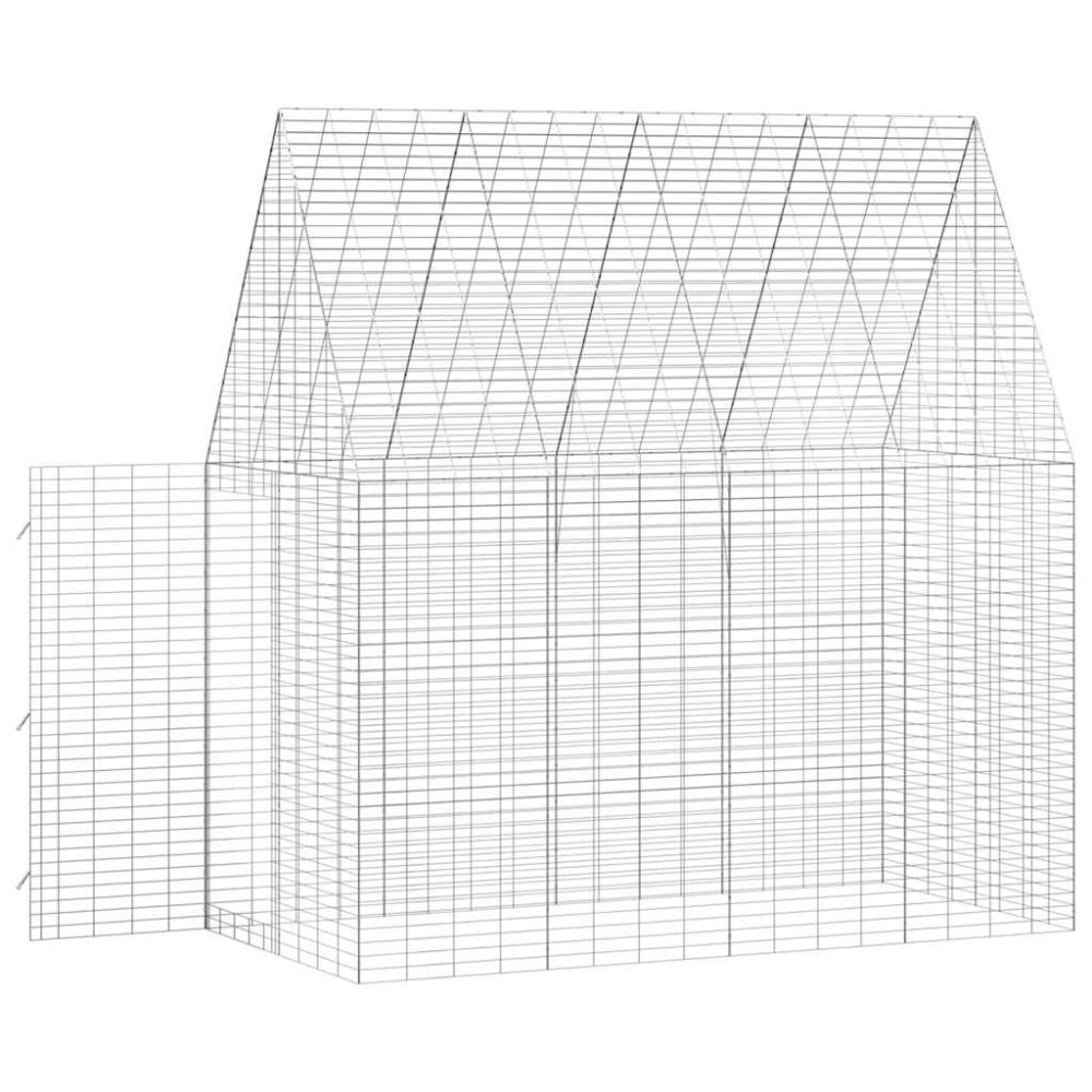Produktbild för Kaninbur Silver 200 x 100 x 210 cm Galvaniserat Stål