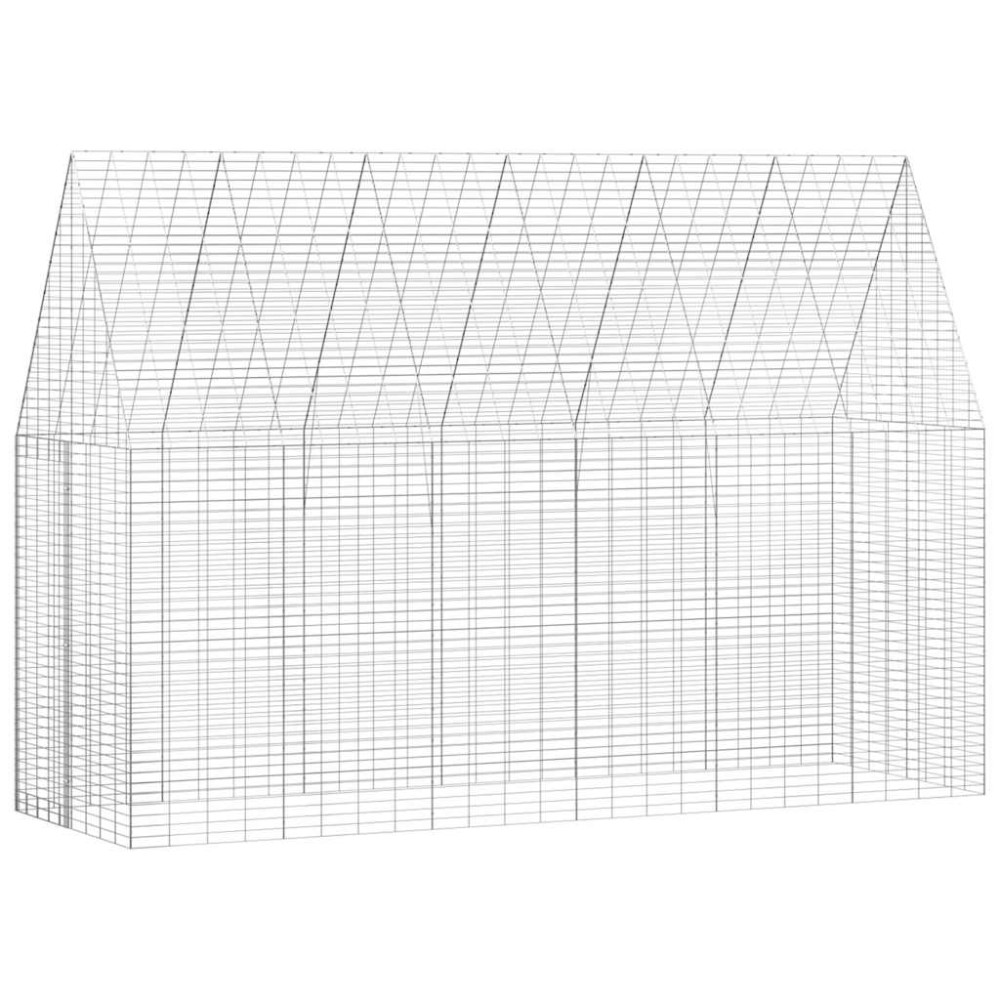 Produktbild för Kaninbur Silver 300 x 100 x 210 cm Galvaniserat Stål