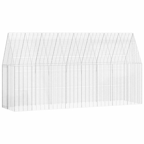 vidaXL Kaninbur Silver 400 x 100 x 210 cm Galvaniserat Stål