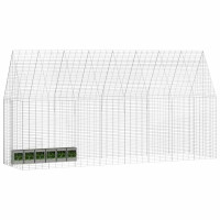 Produktbild för Kaninbur Silver 400 x 100 x 210 cm Galvaniserat Stål