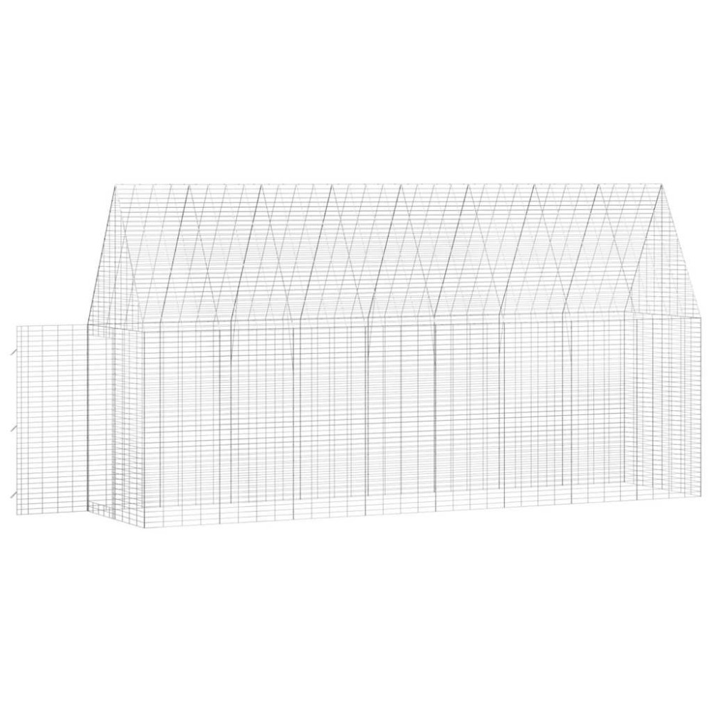 Produktbild för Kaninbur Silver 400 x 100 x 210 cm Galvaniserat Stål
