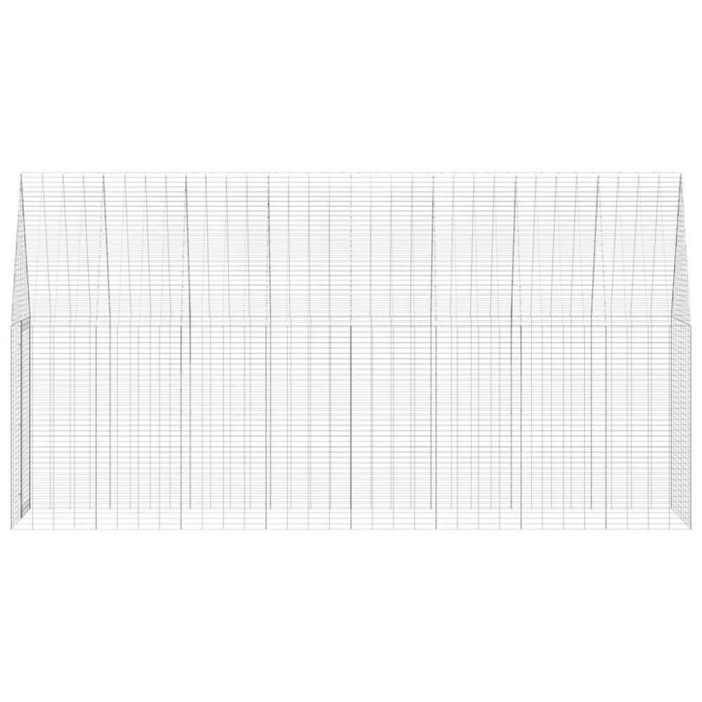 Produktbild för Kaninbur Silver 400 x 100 x 210 cm Galvaniserat Stål