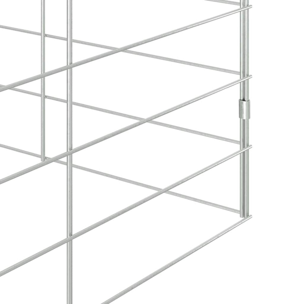 Produktbild för Kaninbur Silver 400 x 100 x 210 cm Galvaniserat Stål