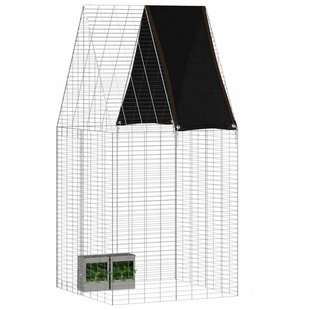 Produktbild för Kaninbur Silver 100 x 100 x 210 cm Galvaniserat Stål