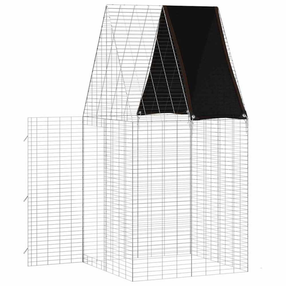 Produktbild för Kaninbur Silver 100 x 100 x 210 cm Galvaniserat Stål