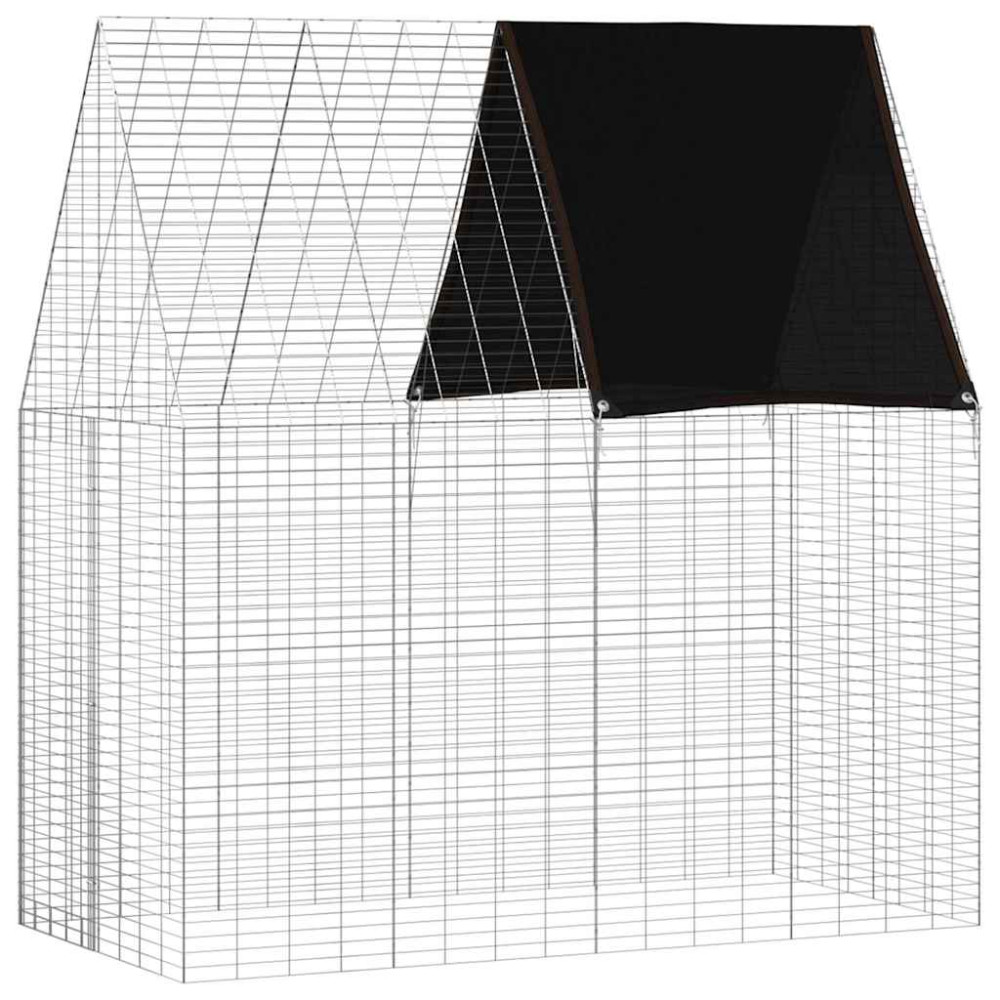 Produktbild för Kaninbur Silver 200 x 100 x 210 cm Galvaniserat Stål