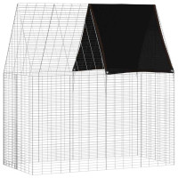 Produktbild för Kaninbur Silver 200 x 100 x 210 cm Galvaniserat Stål