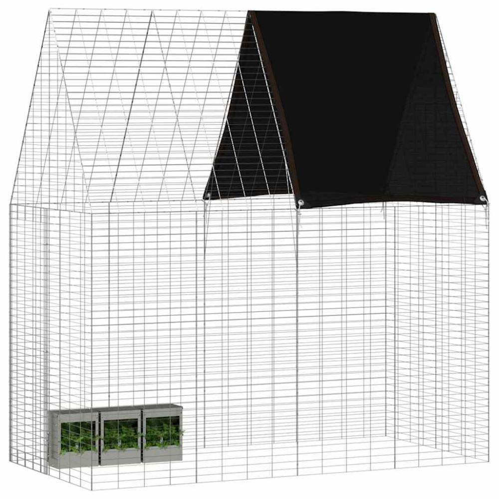 Produktbild för Kaninbur Silver 200 x 100 x 210 cm Galvaniserat Stål
