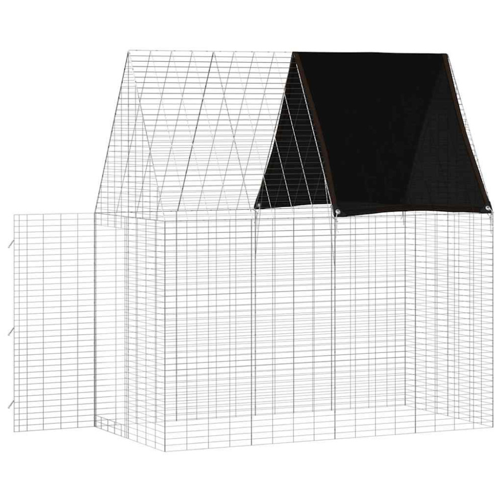 Produktbild för Kaninbur Silver 200 x 100 x 210 cm Galvaniserat Stål