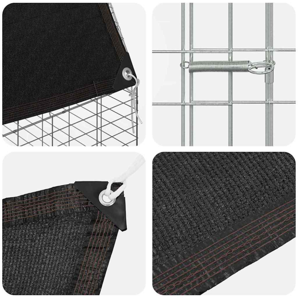 Produktbild för Kaninbur Silver 200 x 100 x 210 cm Galvaniserat Stål