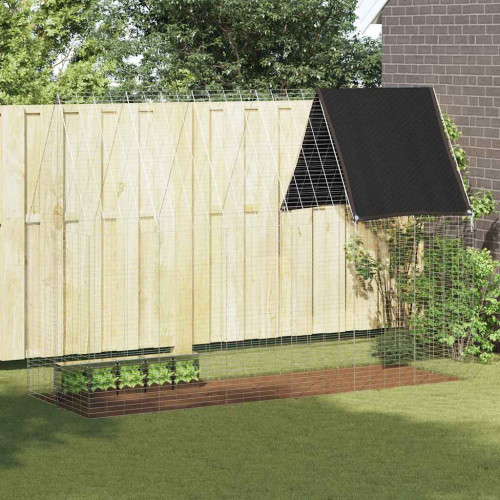 vidaXL Kaninbur Silver 300 x 100 x 210 cm Galvaniserat Stål