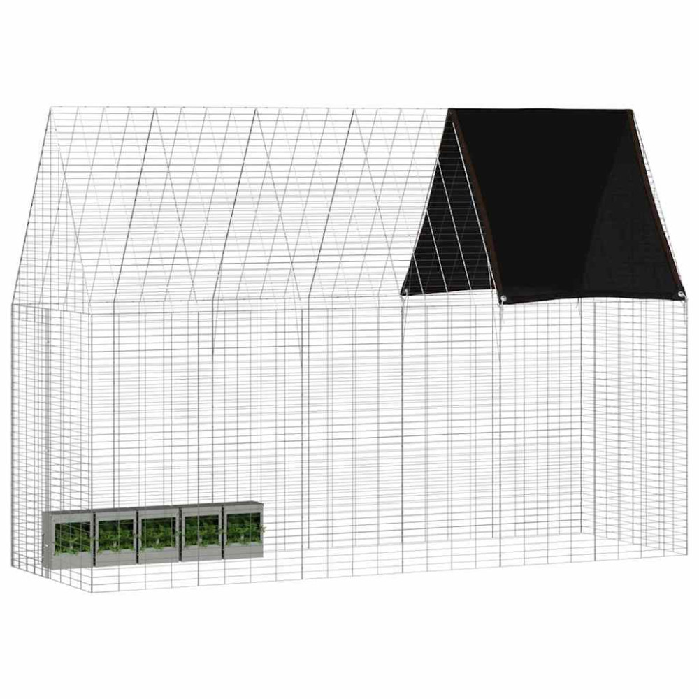 Produktbild för Kaninbur Silver 300 x 100 x 210 cm Galvaniserat Stål