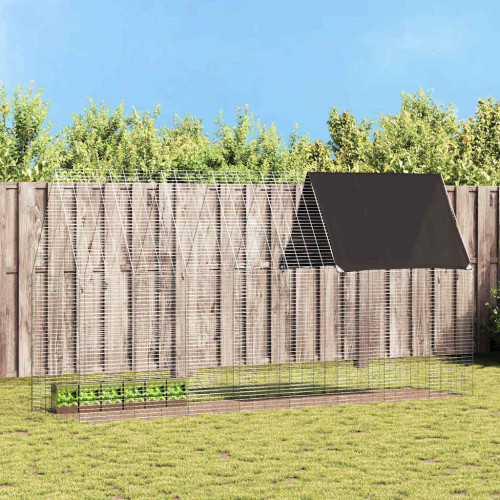 vidaXL Kaninbur Silver 400 x 100 x 210 cm Galvaniserat Stål