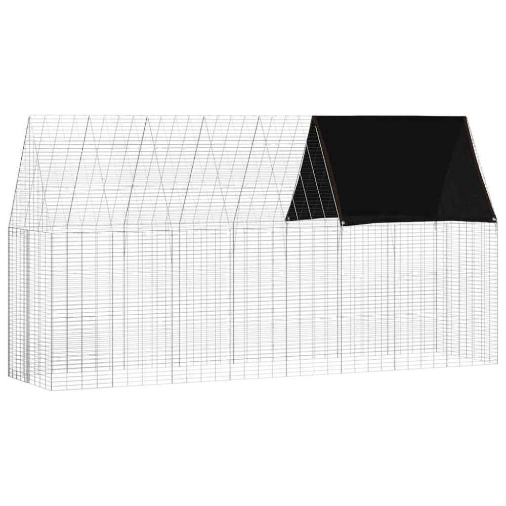 Produktbild för Kaninbur Silver 400 x 100 x 210 cm Galvaniserat Stål