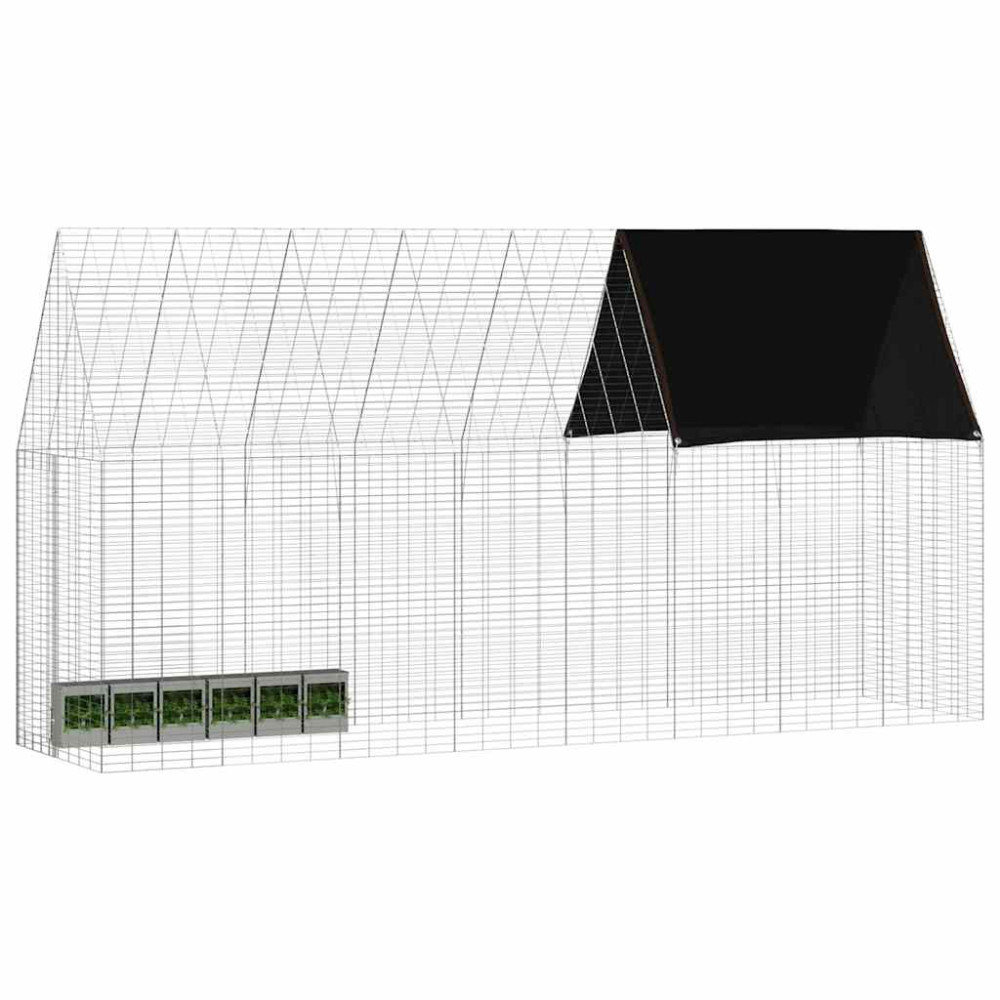 Produktbild för Kaninbur Silver 400 x 100 x 210 cm Galvaniserat Stål