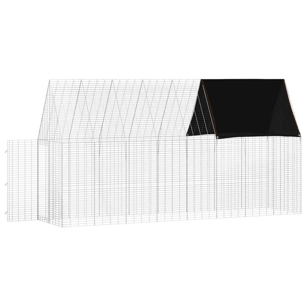 Produktbild för Kaninbur Silver 400 x 100 x 210 cm Galvaniserat Stål