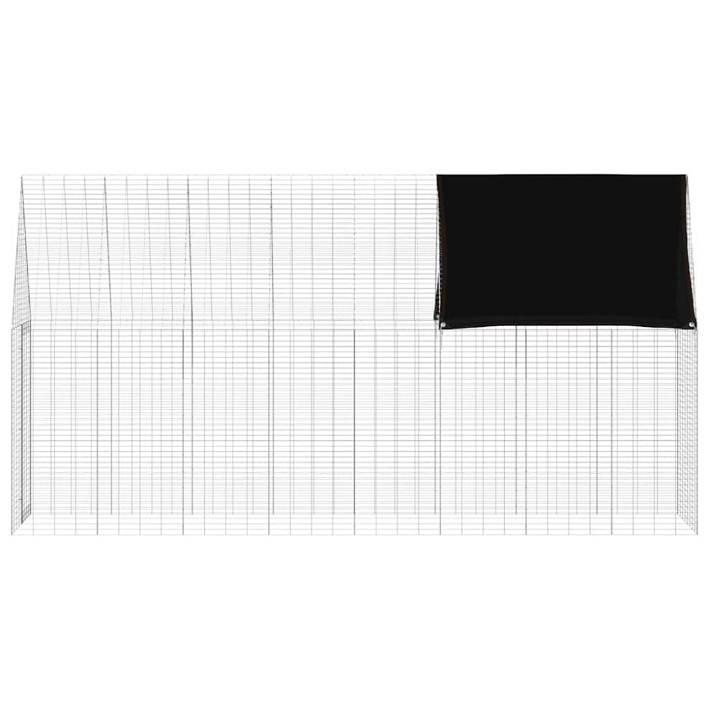 Produktbild för Kaninbur Silver 400 x 100 x 210 cm Galvaniserat Stål
