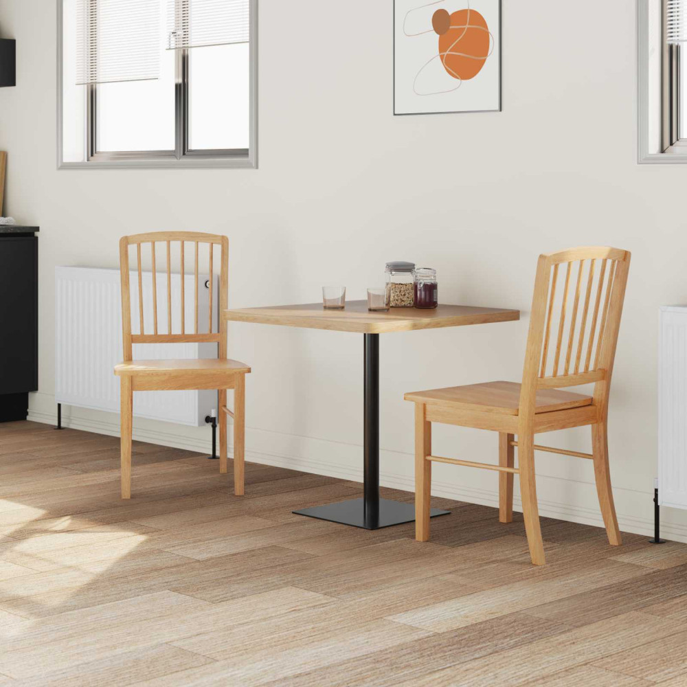 Produktbild för Matstolar 2 pcs Naturfärg 50 x 52,5 x 91 cm Massiv Gummiträ