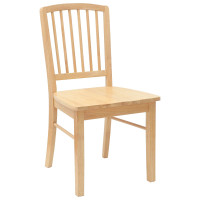 Produktbild för Matstolar 2 pcs Naturfärg 50 x 52,5 x 91 cm Massiv Gummiträ