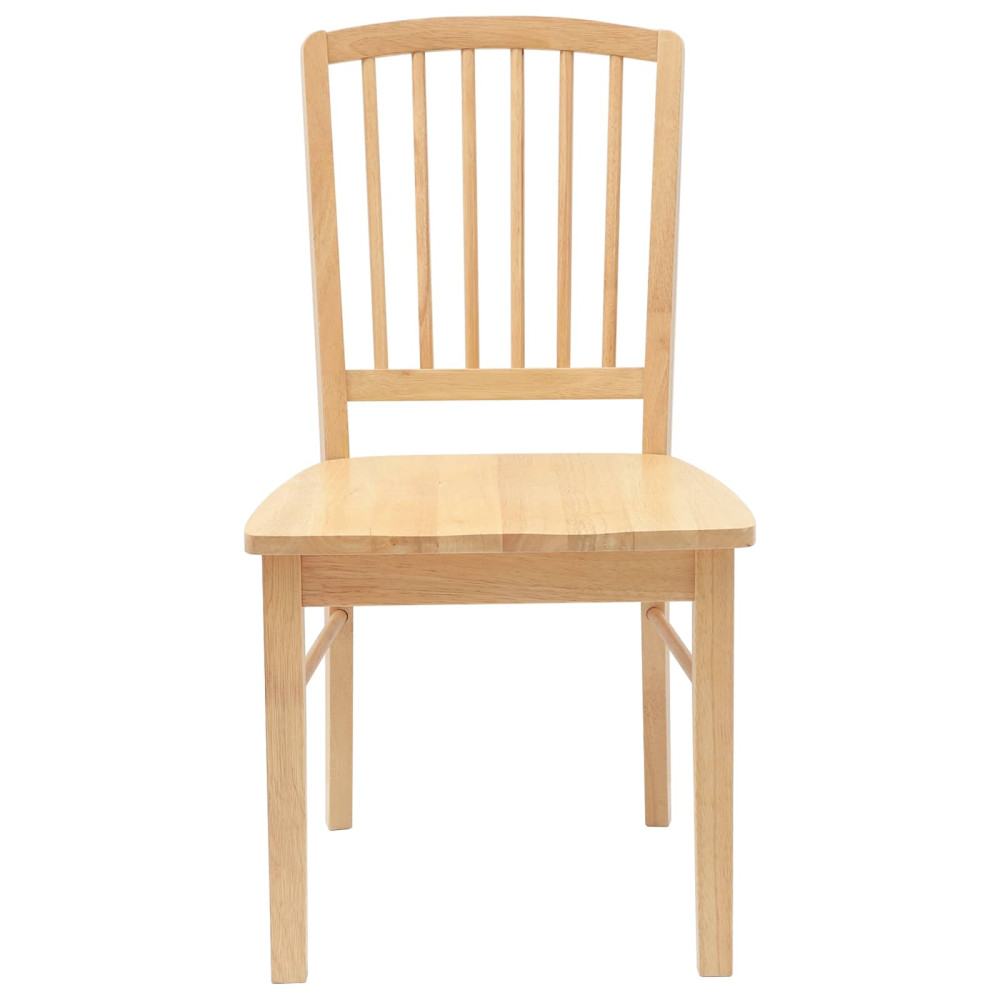Produktbild för Matstolar 2 pcs Naturfärg 50 x 52,5 x 91 cm Massiv Gummiträ