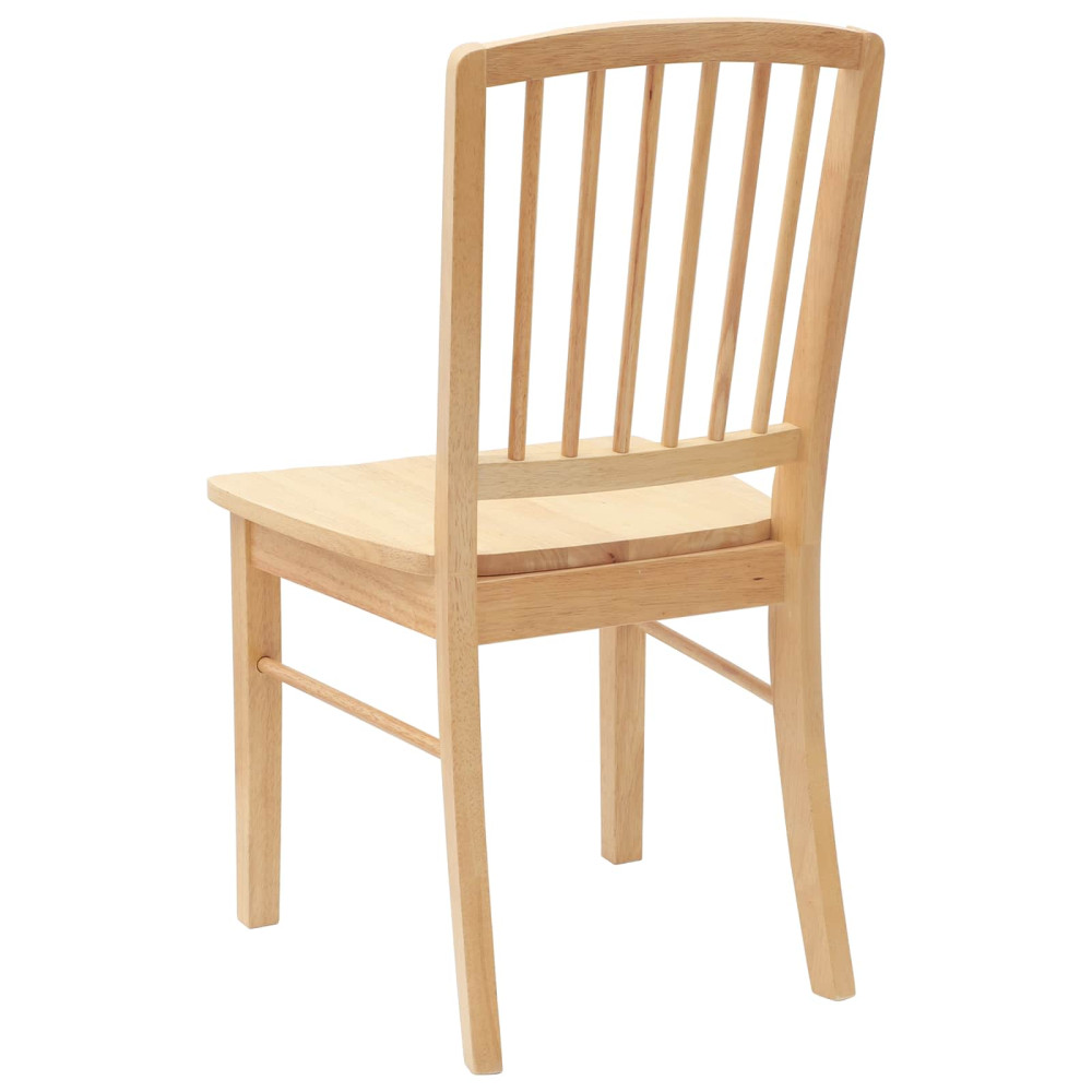 Produktbild för Matstolar 2 pcs Naturfärg 50 x 52,5 x 91 cm Massiv Gummiträ