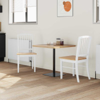 Produktbild för Matstolar 2 pcs Vit 50 x 52,5 x 91 cm Massiv Gummiträ