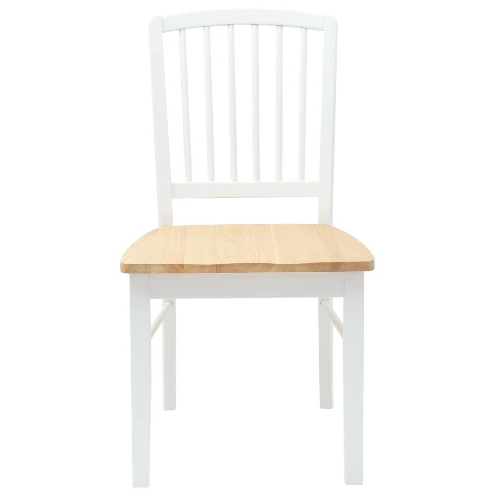 Produktbild för Matstolar 2 pcs Vit 50 x 52,5 x 91 cm Massiv Gummiträ