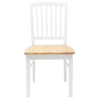 Produktbild för Matstolar 2 pcs Vit 50 x 52,5 x 91 cm Massiv Gummiträ