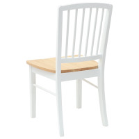 Produktbild för Matstolar 2 pcs Vit 50 x 52,5 x 91 cm Massiv Gummiträ