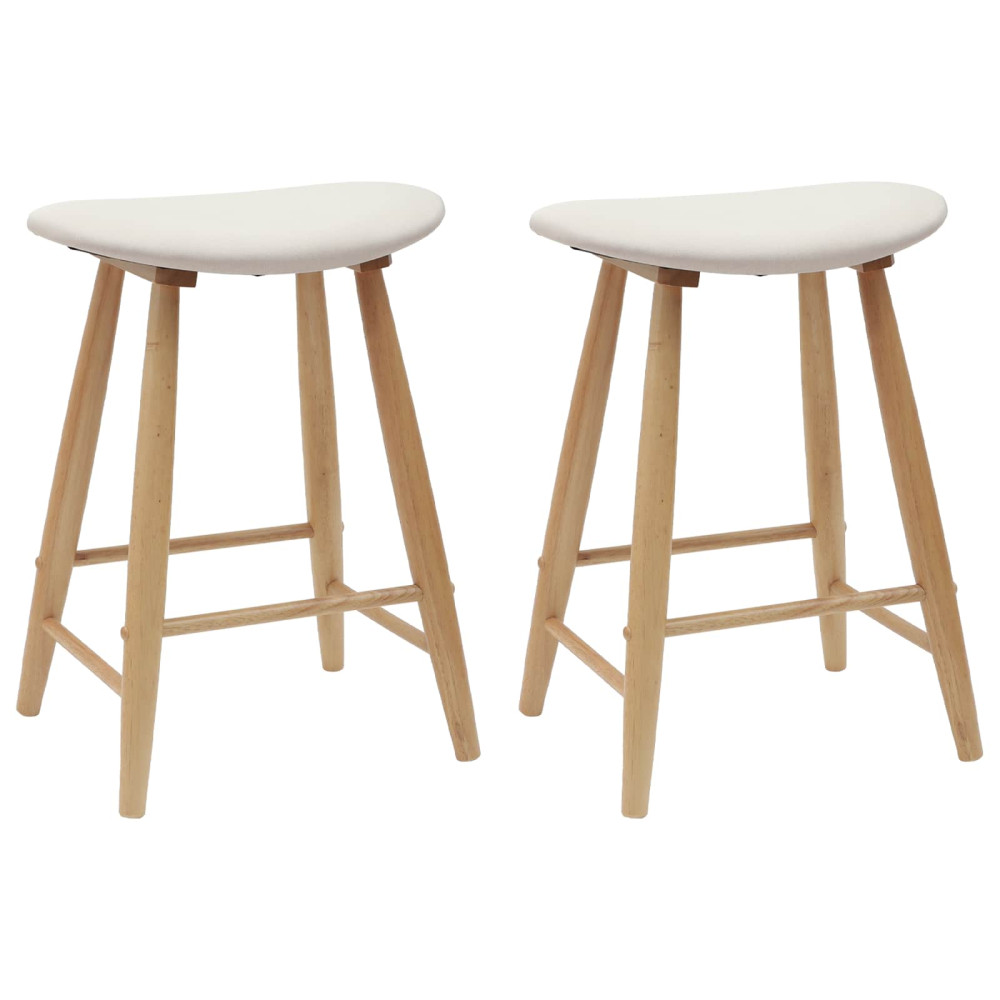 Produktbild för Matstolar 2 pcs Naturfärg 46 x 37 x 63 cm Massiv Gummiträ