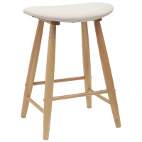 Produktbild för Matstolar 2 pcs Naturfärg 46 x 37 x 63 cm Massiv Gummiträ