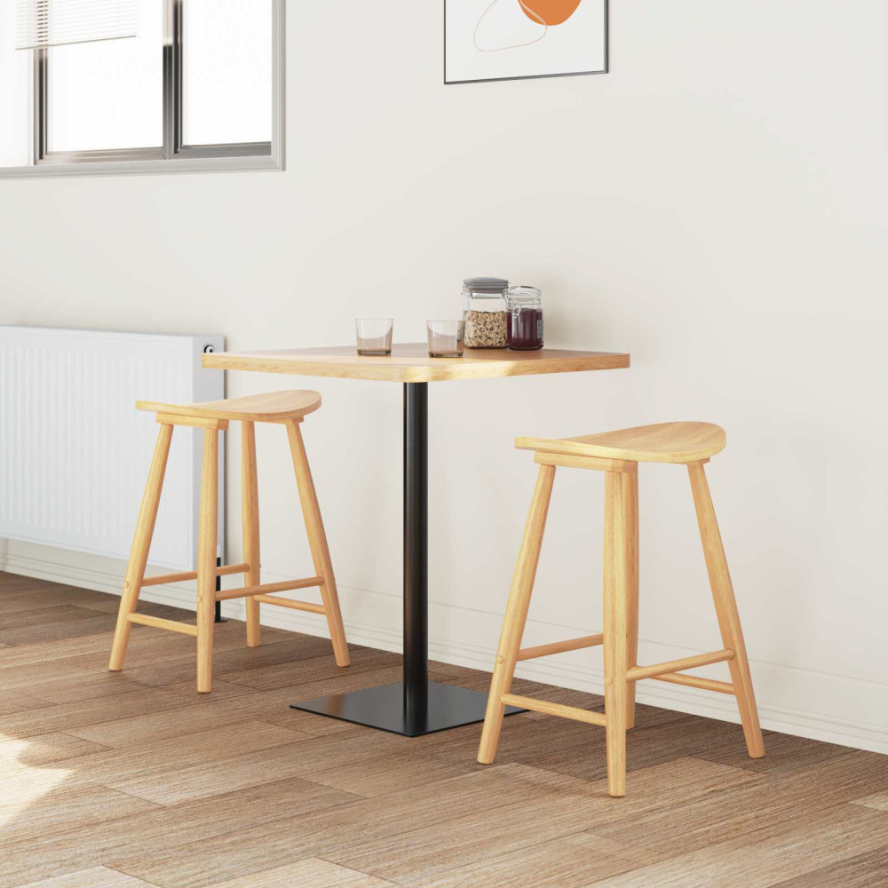 Produktbild för Matstolar 2 pcs Naturfärg 46 x 37 x 63 cm Massiv Gummiträ