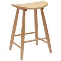 Produktbild för Matstolar 2 pcs Naturfärg 46 x 37 x 63 cm Massiv Gummiträ