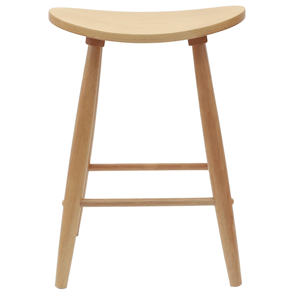 Produktbild för Matstolar 2 pcs Naturfärg 46 x 37 x 63 cm Massiv Gummiträ