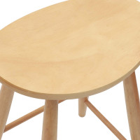 Produktbild för Matstolar 2 pcs Naturfärg 46 x 37 x 63 cm Massiv Gummiträ