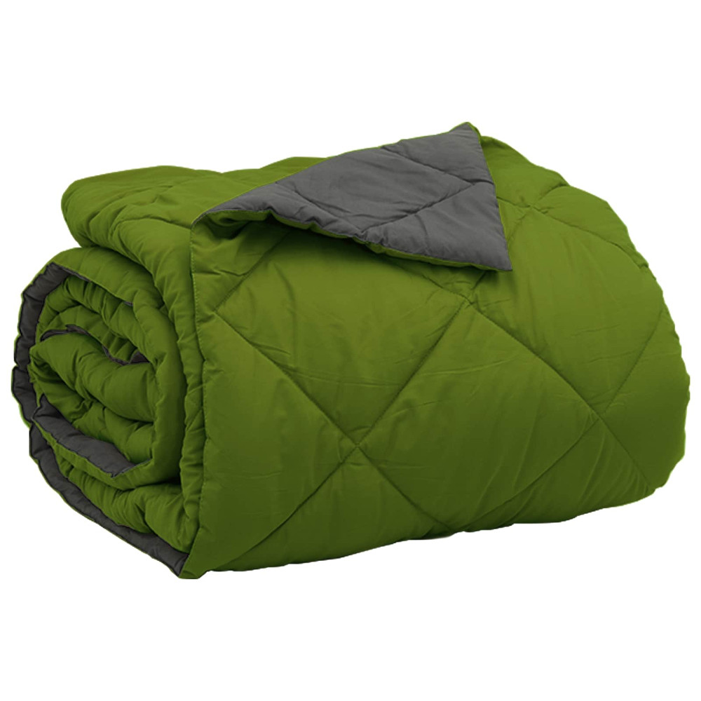 Produktbild för Sommar Duvet Grön och Antracit 220 x 200 cm Mikrofiber