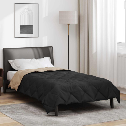 vidaXL Sommar Duvet Svart och Taupe 200 x 140 cm Mikrofiber