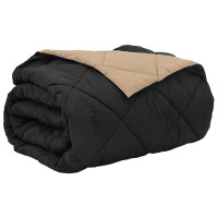 Produktbild för Sommar Duvet Svart och Taupe 240 x 200 cm Mikrofiber