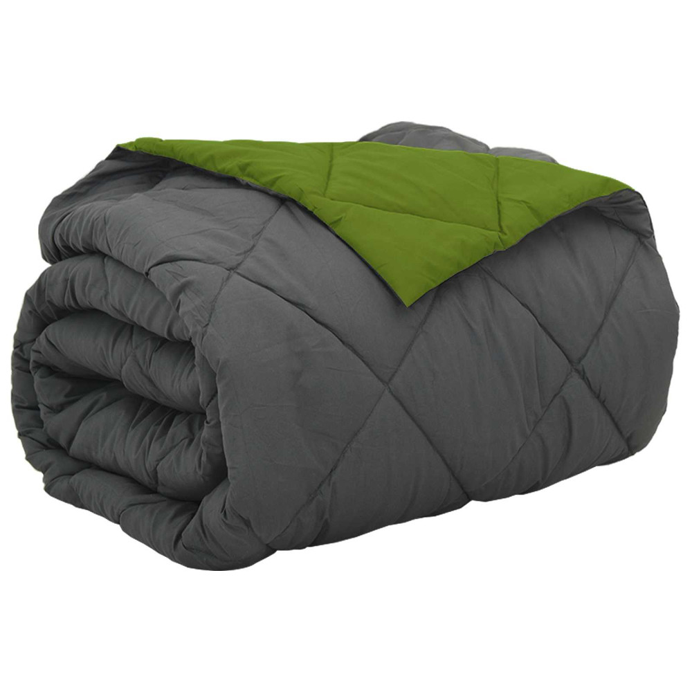 Produktbild för Full Års-Duvet Grön och Antracit 220 x 240 cm Mikrofiber
