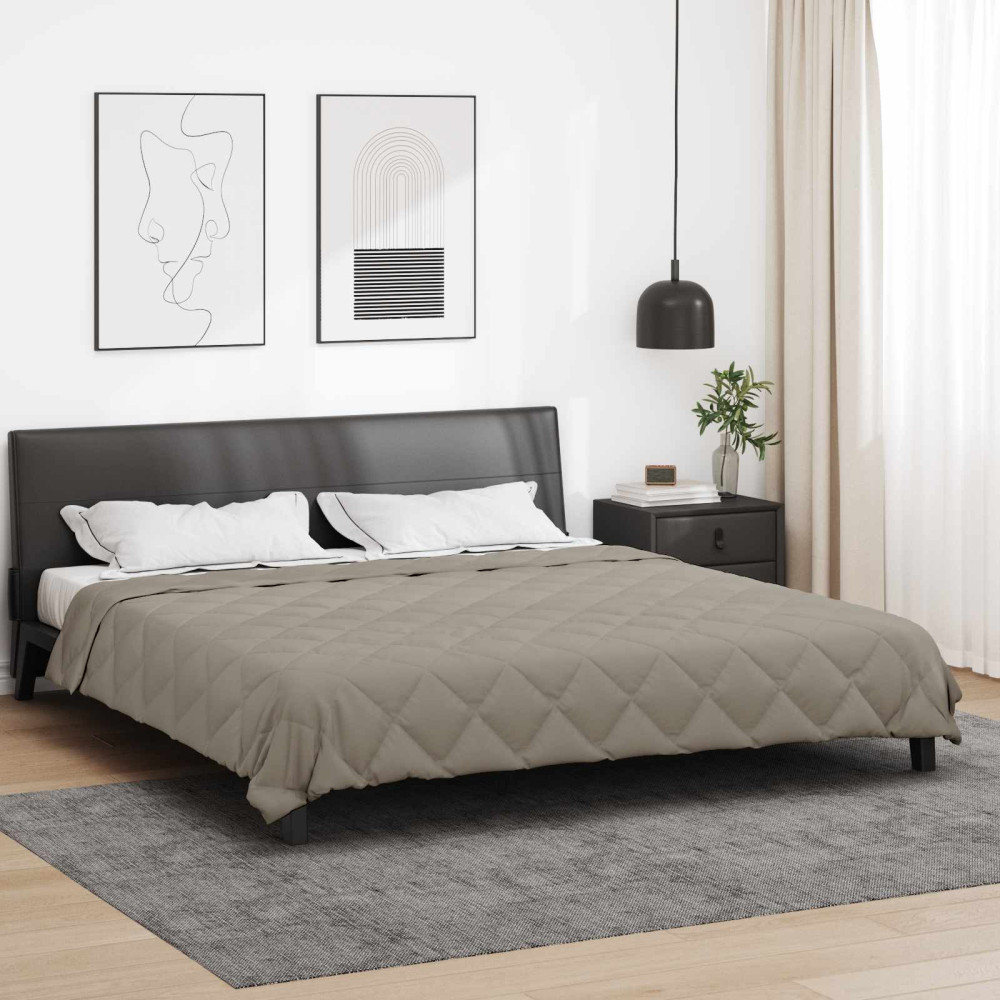 Produktbild för Full Års-Duvet Ljusgrå 240 x 260 cm Mikrofiber